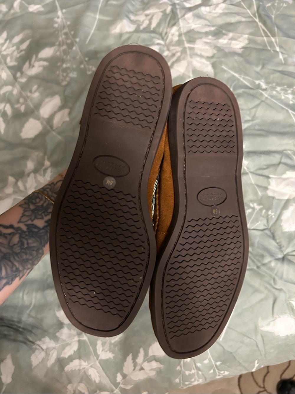 Loeffler Randall Brown Suede Boat Loafers with Patterned Laces - Picture 2 of 3